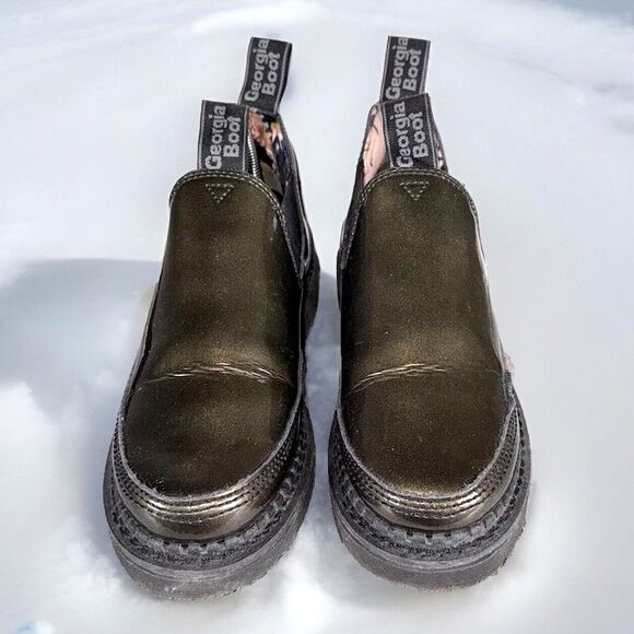 Georgia Boot Patent Leather Black W/ Gold Shimmer Romeo Shoes GB00138 Womens 7.5 - Picture 3 of 10